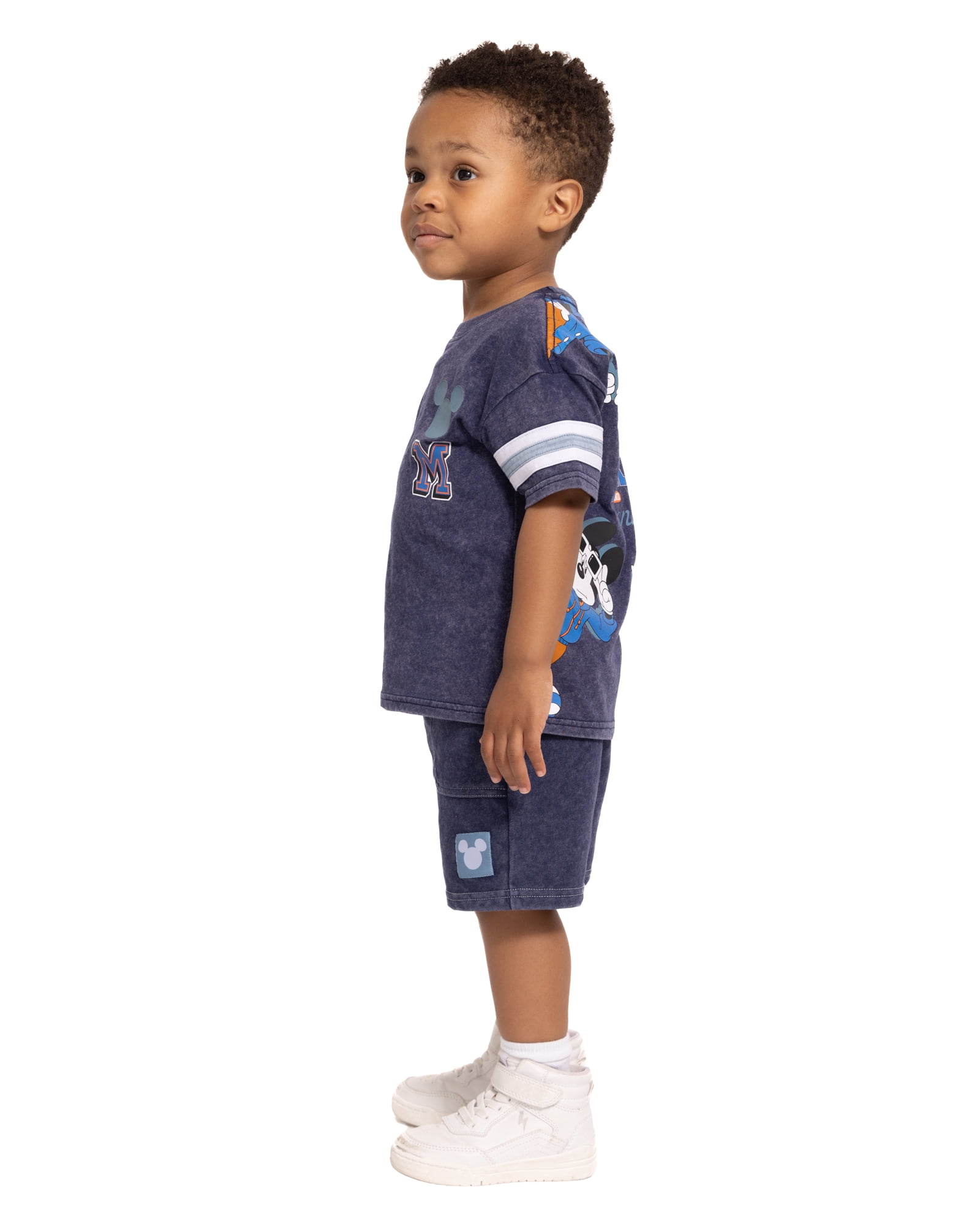 Mickey and Friends Toddler Boys Short Sleeve Graphic Tee and Matching Shorts Outfit Set, 2-Piece, Sizes 12M-5T