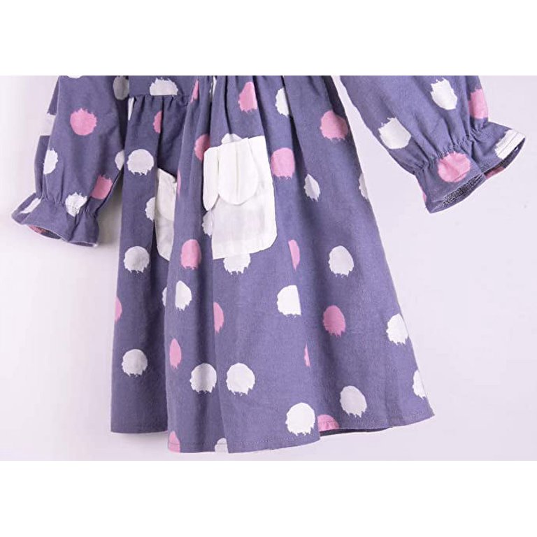 QPANCY Girls 3/4 Sleeve Maxi Dress With Pockets - Long Church Party Dress For Toddlers & Kids