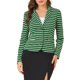 thumbnail image 5 of BLAZER A RAYAS DE LARGA MANGA CON SOLAPA NOTCH PARA MUJERES INSPIRE CHIC XL VERDE Y BLANCO, 5 of 8