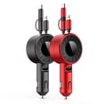 thumbnail image 3 of Cargador de Coche Retráctil con Cable USB C para , para y para , Cable de Carga Rápida, Adaptador para Encendedor de Cigarrillos, Color Negro., 3 of 5