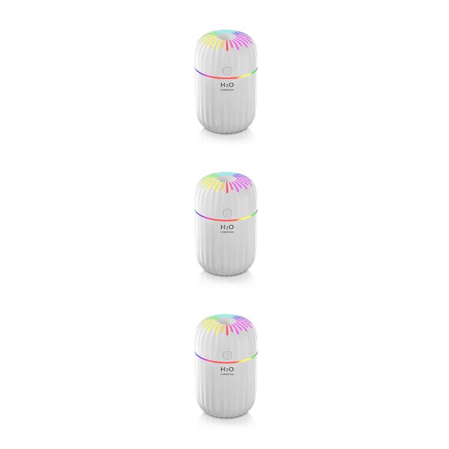 Toystoory Humidificador de aire Difusor de humidificación de 300 ml Pulverizador de niebla de bajo ruido Blanco 3Conjunto