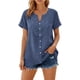 thumbnail image 5 of Craaazy Women's Relaxed Fit V Neck Blouse, Solid Color Short Sleeve Lace Trim Top, Loose Comfy Summer Tee for Work & Weekend Gifts, 5 of 9