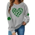 thumbnail image 2 of Besolor Chandail en Molleton pour Femmes St Patricks Day Trèfle Imprimé Manches Longues Pull Décontracté Col Rond Graphique, 2 of 4