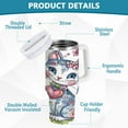 thumbnail image 4 of Ryvnso 30 oz Tumbler with Handle and Straw Insulated Stainless Steel Travel Mug with Lid Beautiful Cats, 4 of 9