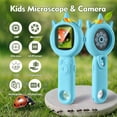 thumbnail image 2 of Microscopio FHSKfh Kids con aumento de 500 aumentos con cámara HD azul, 2 of 6