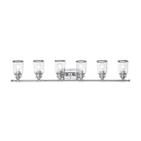 

World of Crystal Lahore Bath Lighting 48in Polished Chrome Steel 6-light