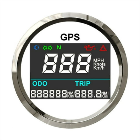 Digital 52mm GPS Speedometer Odometer 316 Stainless Steel Adjustable Speed Gauge 0~999 Mph Knots Km/h For Car Motorcycle Boat ,Wide Applicability