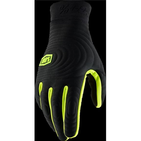 100 Percent 10030-00001 Brisker Xtreme Gloves - Black & Fluorescent Yellow - Small