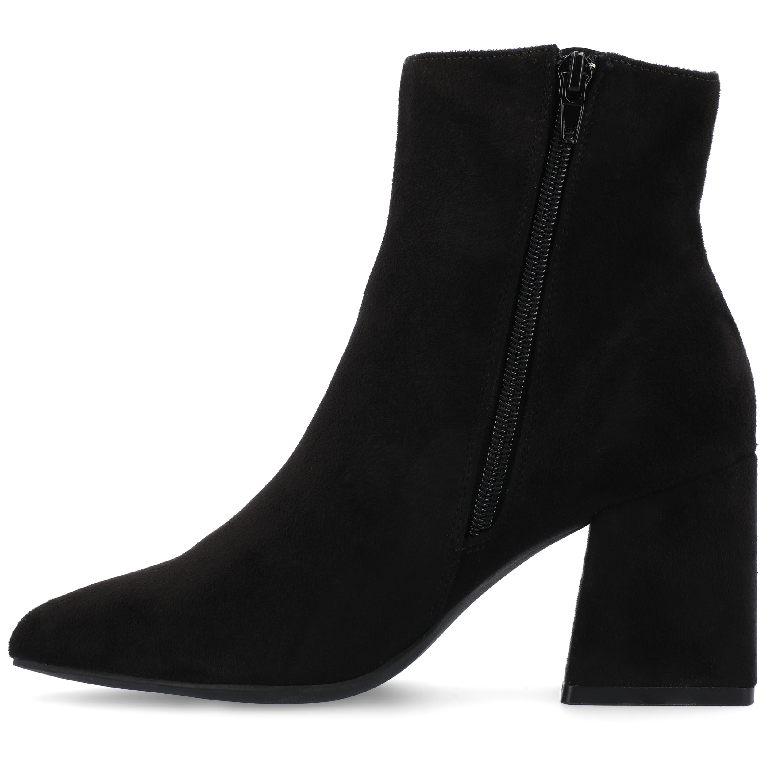 Journee Womens Sorren Covered Block Heel Pointed Toe Booties