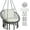 Dark Grey, variant on Macrame Hammock Chair Hanging Swing with 2 Cushions and Hardware Kit for Indoor Outdoor Bedroom Patio Garden - Beige, Max Capacity 330 Lbs