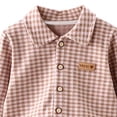 thumbnail image 3 of Mgmyaa Unisex Kids Pajama Outfit Set Plaid Collared Long Sleeve Button Down Pullover Straight-Leg Solid Sleepwear 2-Piece Outfit for Children 0-12 Years, 3 of 8