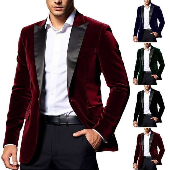 BiZtdJrK Mens Corduroy Blazer Jackets Notch Lapel One Button Fashion Sport Jacket Slim Fit Wedding Guest Dress Suit Coat Black XXL