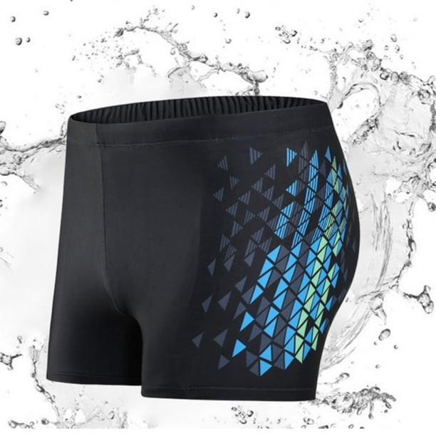 Augper Men's Swim Shorts Printed Swimsuit Quarter Pants Quick-drying Swim Shorts