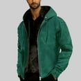 thumbnail image 5 of BiZtdJrK Green Winter Coats for Men Warm Sherpa Lined Zip Jackets Long Sleeve Oversized Hooded Sweatshirts Outerwear with Pockets L, 5 of 8