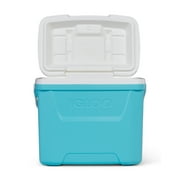 Igloo 28 QT Laguna Hard-Sided Ice Chest Cooler, Aqua Blue and White