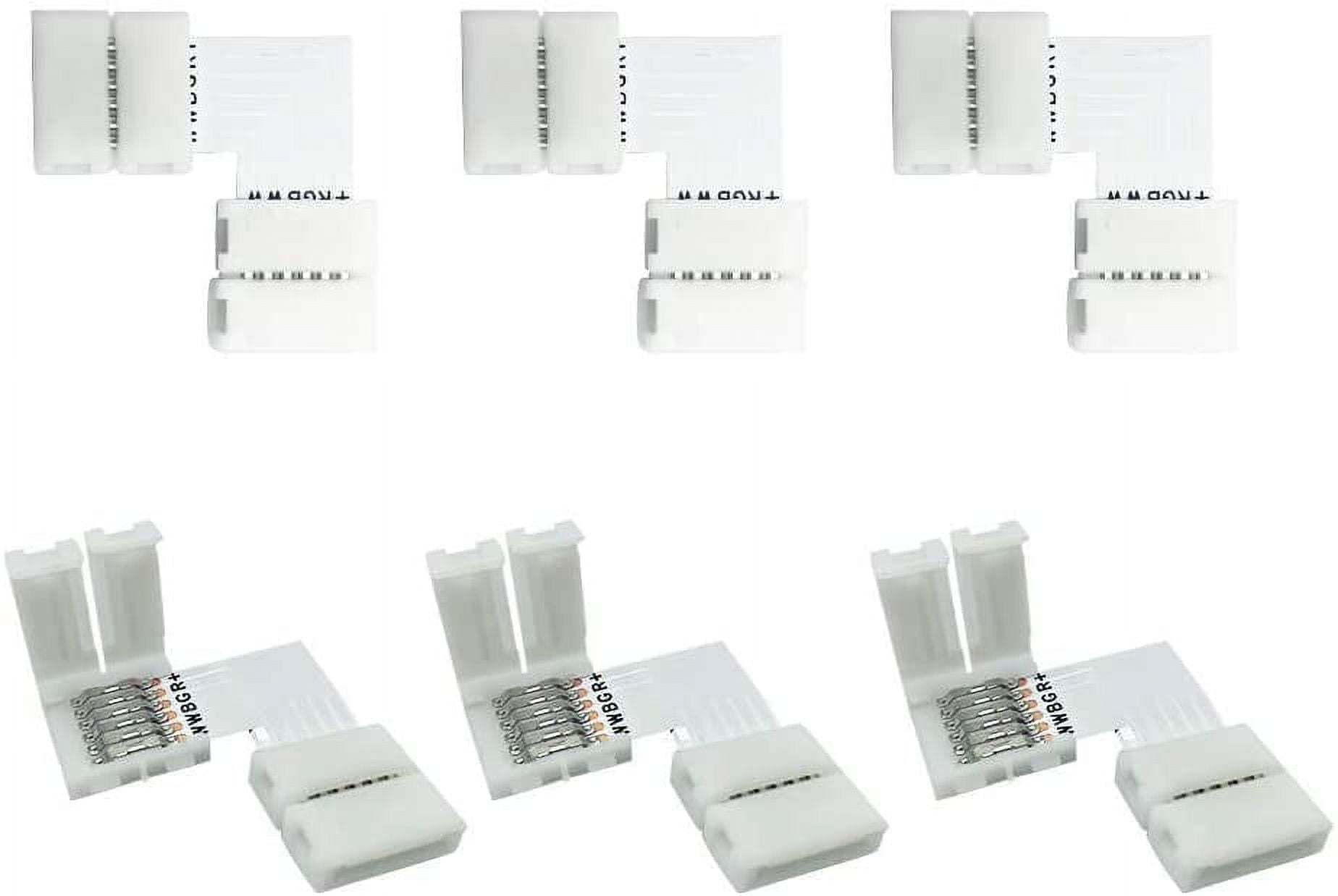 AIR-RGBWW 6 Pins LED Strip Connectors L Shape,6 Pack LED Strip Light ...