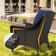 thumbnail image 3 of EAGLE PEAK Azure Bay 5 Pieces Wicker Outdoor Patio Furniture Set, Sofa and Chairs with Ottomans, Brown Wicker and Blue Cushions, 3 of 10