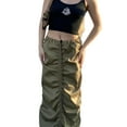 thumbnail image 3 of KOMOO Women Long Cargo Skirts Drawstring Pleated Baggy Long Skirt Vintage Aesthetic Harajuku Skirts, 3 of 9