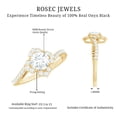 thumbnail image 5 of Rosec Jewels Nature Inspired Floral Engagement Ring for Women - Cubic Zirconia Bypass Ring, 18K Yellow Gold, US 5.00, 5 of 8
