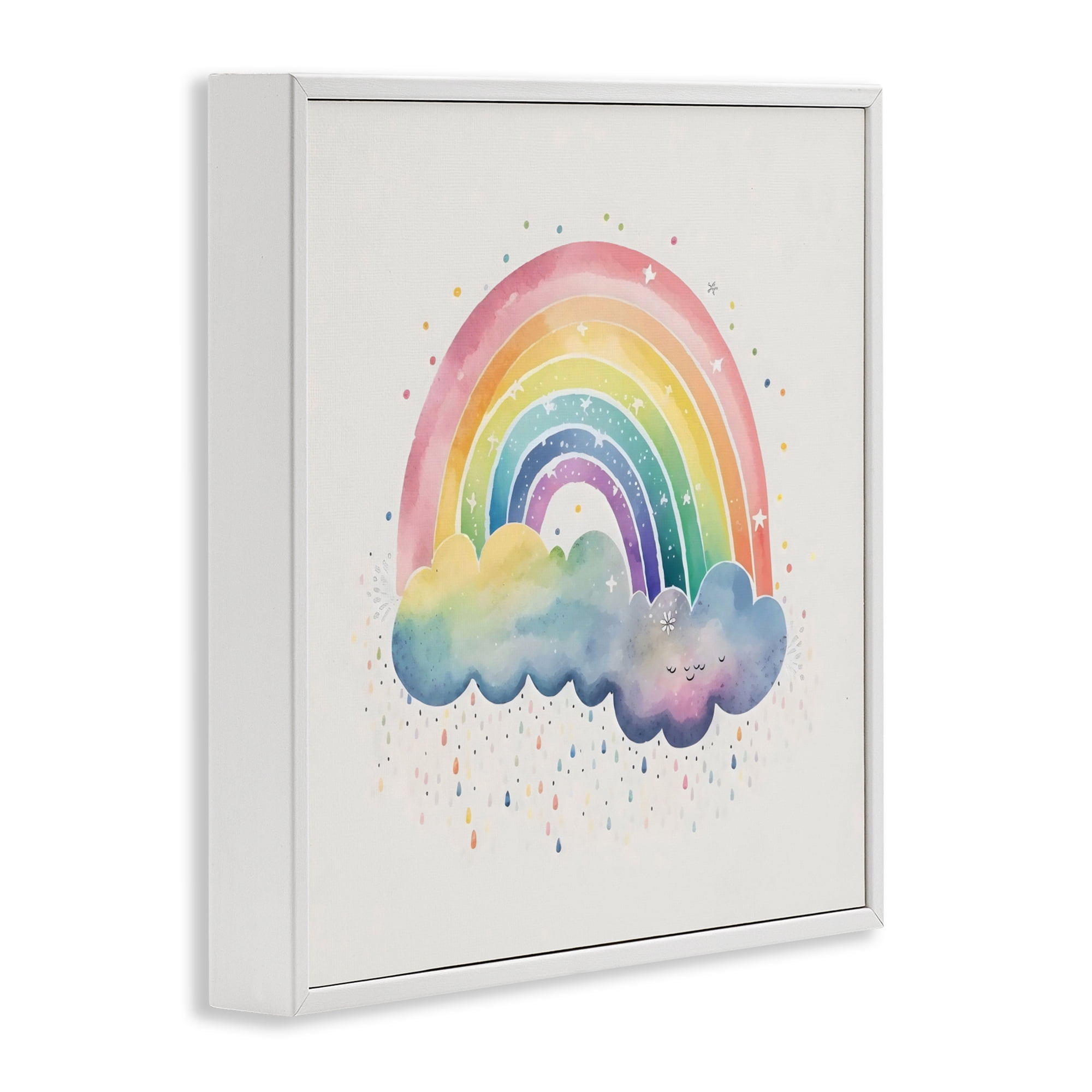 Stupell Industries Bright Boho Rainbow & Stars White Framed Giclee Art, design by Creative Studio