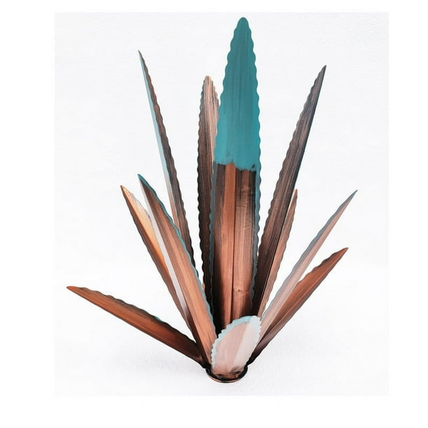 Adorno de Planta de Tequila de Hierro Premium - Decoración de Arte de Jardín de Metal, Bronce MNFD