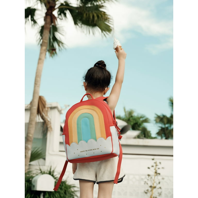 Rainy Rainbows Large Kids Backpack with Side Pockets
