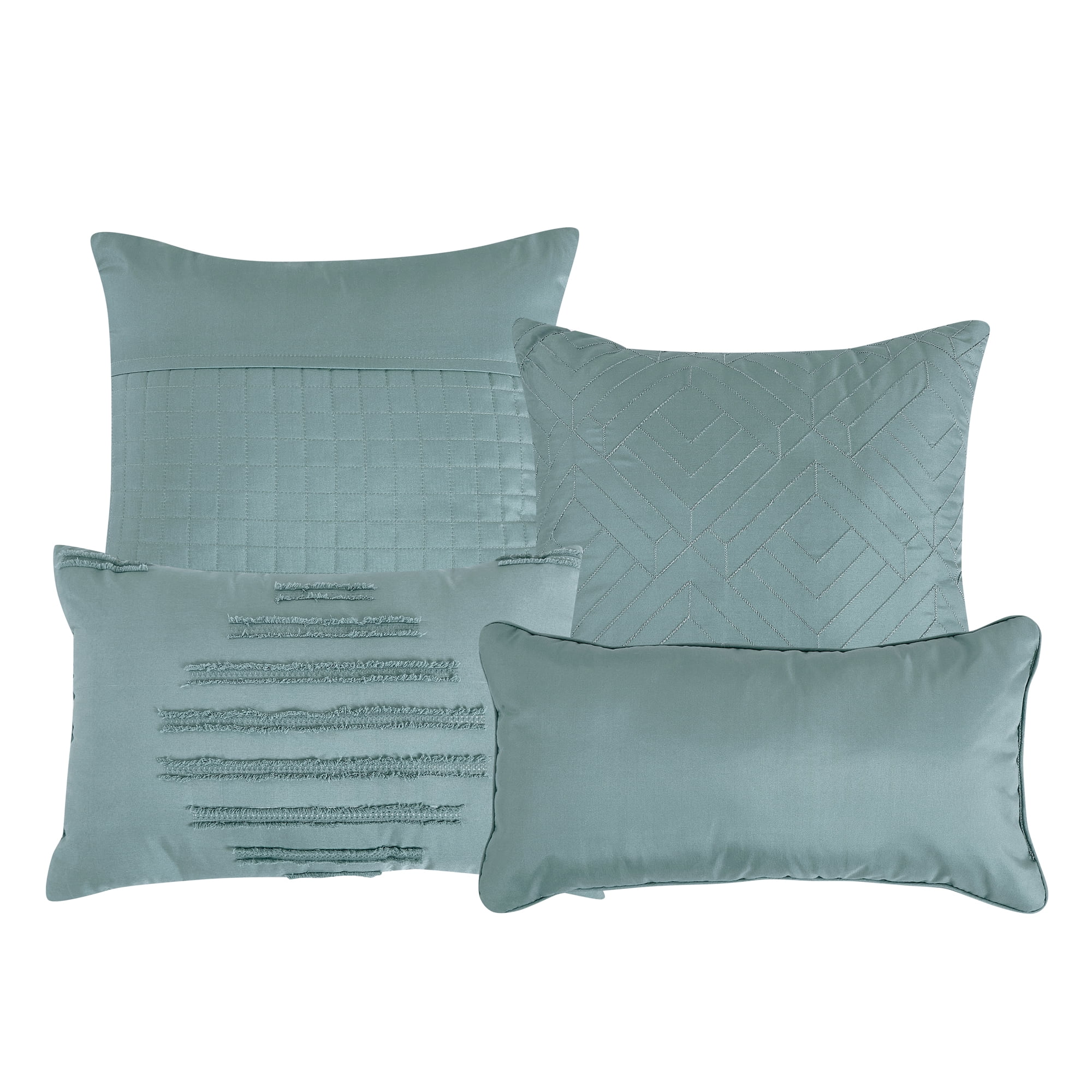 EvJk 7-Piece Luxury Comforter Set, Elite Clipped Jacquard Design, Queen