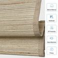 thumbnail image 2 of Keego Motorized Roman Shades Blackout Natural Fabric Rechargeable Electric Window Blinds Remote Control Room Darkening Window Treatment - Almond (with Linen, Block 60%-90% Light) - 51"W x 72"H, 2 of 8