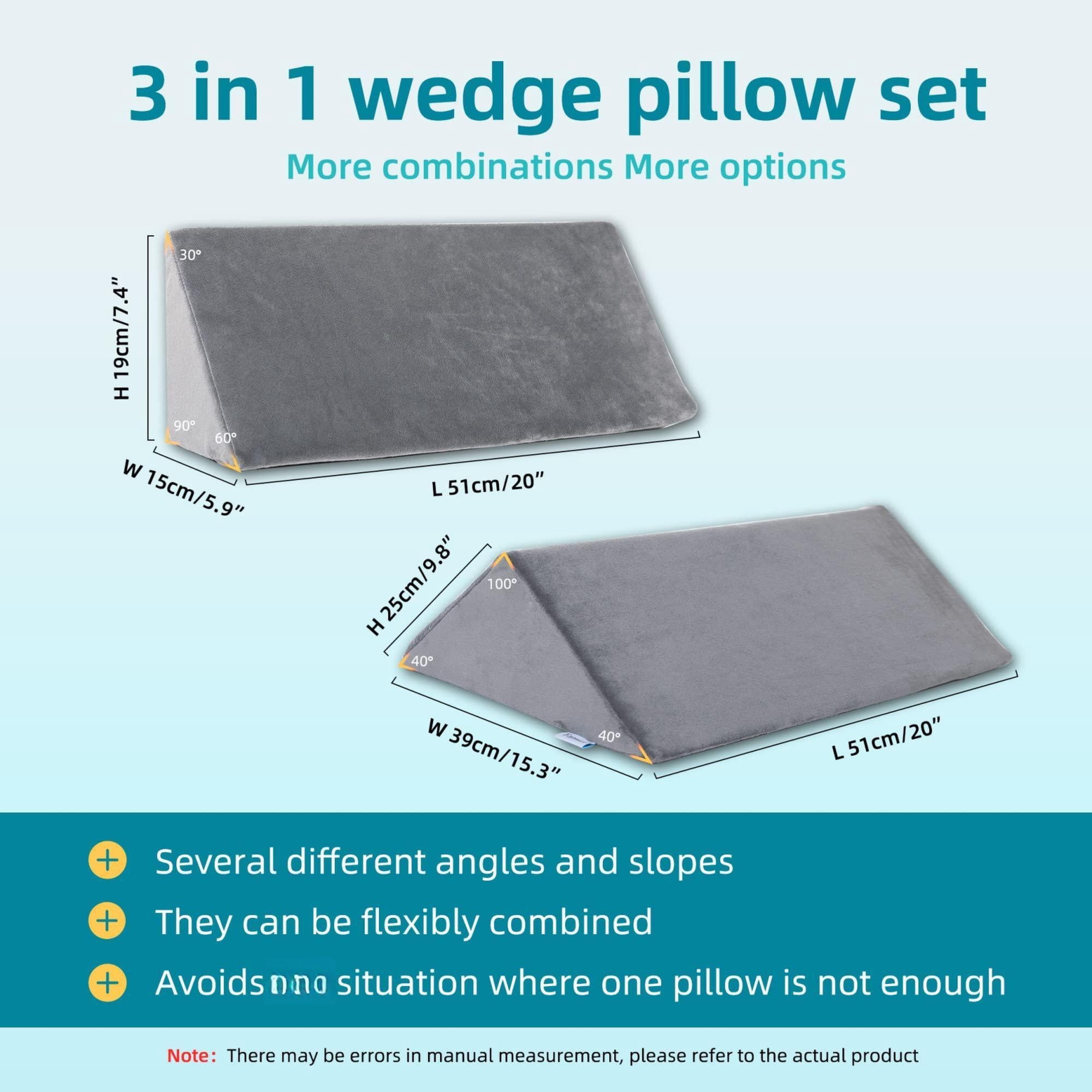 Bed Wedges & Body Positioners For (3 In 1) 40 Degree Triangle Positioning Pillow After  Wedge