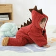 thumbnail image 7 of Baby Boy Girls Winter Warm Rompers Unisex Newborn Fleece Outfits Bodysuits Toddler Baby Boys Girls Color Plush Cute Bear Ears Winter Thick Keep Warm Jumpsuit Romper Red 9-12 Months, 7 of 7