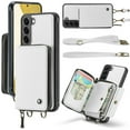 thumbnail image 3 of Dteck Wallet for Samsung Galaxy S23 Case, RFID Blocking Credit Card Slots Zipper Pocket PU Leather Protective Phone Case with Shoulder Lanyard Wristlet Strap for Samsung S23 5G 6.1 Inch,White, 3 of 10