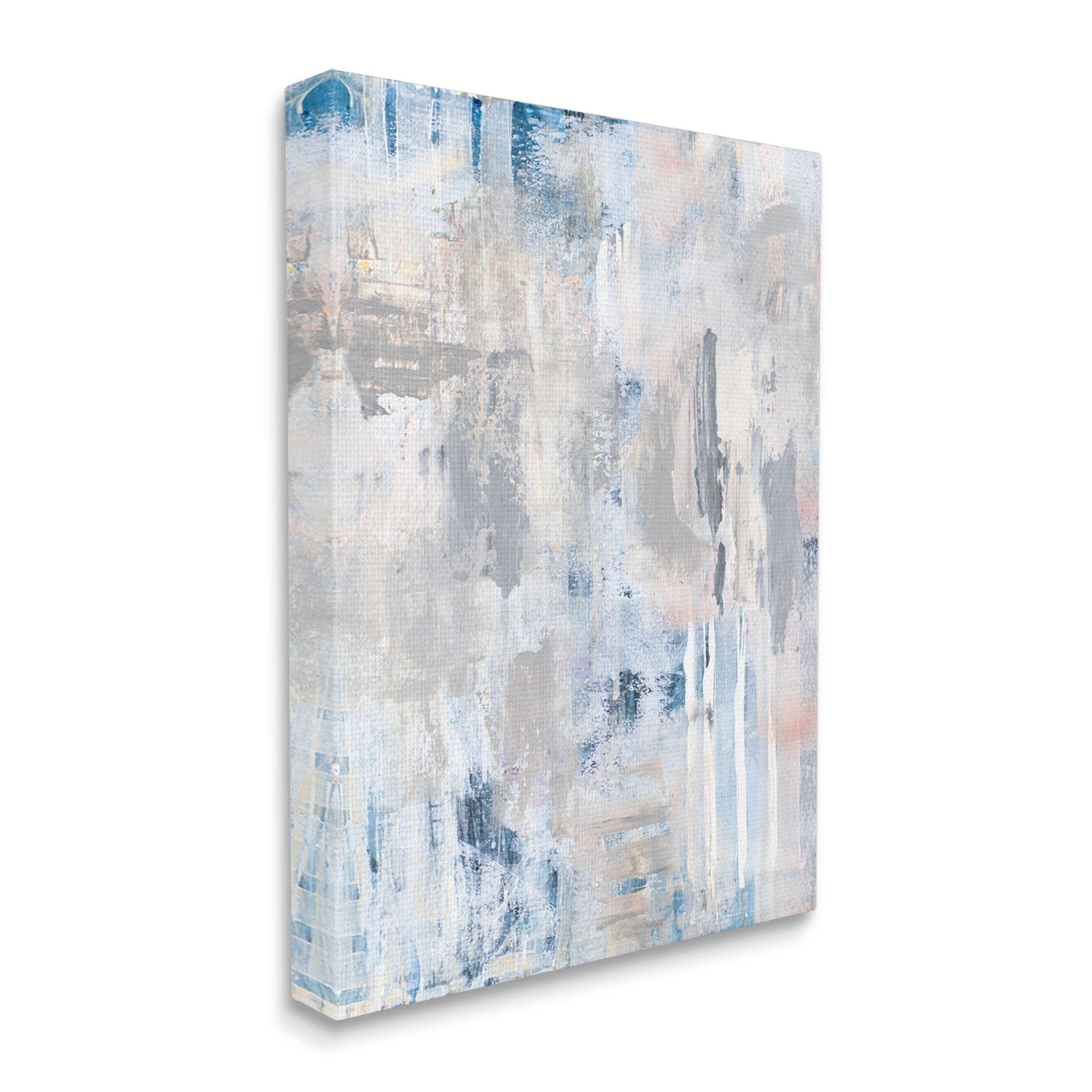 Stupell Industries Modern Abstract Cascading Painting Blue Pink Grey Composition, 16 x 20,Design by Robin Maria