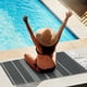 thumbnail image 4 of Toalla de playa de fibra fina de 89 x 180 cm | Toalla de baño ligera de microfibra resistente a la arena | Manta de viaje compacta de secado rápido para piscina, camping, senderismo, yoga, spa,, 4 of 5