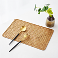 thumbnail image 1 of Pack of 4 Natural Seagrass Placemats Woven Rattan Place Mat Rectangular Table Mats, 10" x 5.5" Sea Table Home Kitchen Picnic Table Decor, 1 of 3