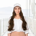 thumbnail image 3 of Gorra de béisbol blanca de moda Sombrero Peluca Sombrero de béisbol con pelucas adjuntas Cabello largo y rizado Postizo Gorra Extensiones de cabello para mujeres(03) Ecomeon no, 3 of 6