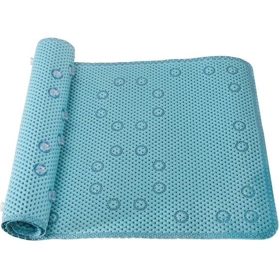 Tub Non Slip Mat Soft Foam Bath Mat For Jacuzzi Or Shower Nonslip Bathtub Mat With Drain Holes & Suction Cups For Smooth Surface Bathtub Non Slip Mat For Daily Bathing (Blue, 36''X17'')