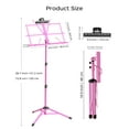 thumbnail image 6 of Kasonic Professional Collapsible Portable Music Stand, Lightweight Comes, Music Sheet Holder Clip And Carrying Bag, Suitable for Instrumental Performance -Pink, 6 of 7