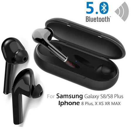 True Wireless Earbuds - Latest Bluetooth 5.0 in Ear Headphones 3D Stereo Sound, 6-7H Play Time, SweatProof Sports Earphones Headset, Built in Microphone & Dual Speakers for Phone (Best Wireless Earbuds For Phone Calls)