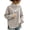 Beige Sweatshirts-Jsaierl, variant on Womens Funnel Sweatshirts Cute Solid Color Drop Shoulder Sweatshirt Cozy Side Split Pullover Soft Work Long Sleeve Shirts