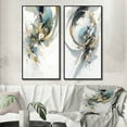 thumbnail image 1 of Designart "Mosaic Echoes in Turquoise and Gold II" Cubism Framed Wall Art Set Of 2 - Turquoise Abstract Gallery Wall Frame Set For Home Decor, 1 of 6