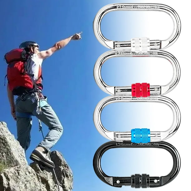 Neinkie For Camna Climbing Carabiner O-Type Auto Locking Anti-Rust Hot Forged Portable Protection Alloy Heavy Duty Climbing Rappelling Buckle Rope Hoo