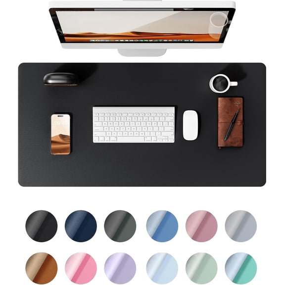 Leather Desk Pad Protector, Office Desk Mat, Large Mouse Pad, Non-Slip PU Leather Desk Blotter, Laptop Desk Pad, Waterproof Desk Writing Pad for Office and Home ( 23.6" x 13.8")