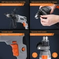 thumbnail image 5 of 7.5-Amp Hammer Drill with Aluminum Alloy Housing, 1/2-Inch Corded Electric Hammer Drill with 3000RPM, Variable Speed, 15 Drill Bits with Toolbox for Home Improvement, DIY, 5 of 8