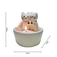 thumbnail image 5 of Tnobhg Cartoon Cat Candle Holder Living Room Kitchen Bathroom Resin Warming Paws Kitten Candlestick Desktop Decoration Christmas Birthday Gift, 5 of 7