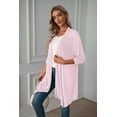 thumbnail image 4 of Mengpipi Women's Basic Casual Lightweight Long Sleeve Drape Open Front Cardigan, Pink-M(8-10), 4 of 6