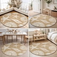 thumbnail image 4 of Round Area Rugs 4Ft, Beige Starfish Coastal Non-Slip Washable Circle Rugs Carpet, Shell Coral Summer Beach Nautical Ocean Indoor Outdoor Rug Floor Mats Throw Runner for Bedroom Living Room Bathroom, 4 of 8