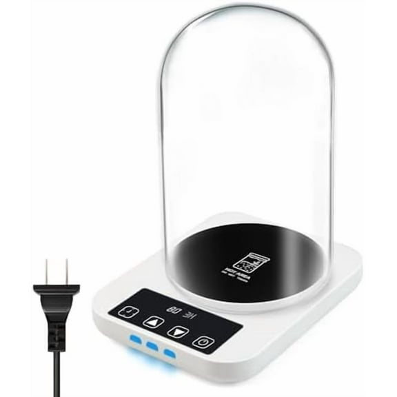 Sourdough Starter Warmer with Glass Dome, 1°F Precise Temperature Control from 70 to 100°F, 0-12H Timer Auto Warming ON/Off, Sour Dough Warmer and Glass Cover Set for Baking Fermentation