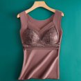 thumbnail image 1 of Chaleco térmico de terciopelo con encaje para mujer, ropa interior térmica de una pieza con base sin costuras y gruesa con almohadilla para el pecho para mujer, 1 of 6