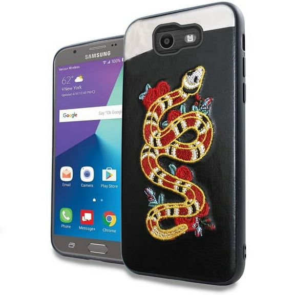 GSA Candy Blade Embroidered Snake Case For Samsung Galaxy J7 2017 (J727), J7V, J7 Sky Pro, J7 Perx, Galaxy Halo & Prime