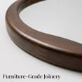 thumbnail image 5 of 30" Round Dark Wood Mirror, Large Asymmetrical Wavy Frame Wall Mirror for Foyer, Fireplace, Solid Wood Irregular Luxury Decor, 5 of 10